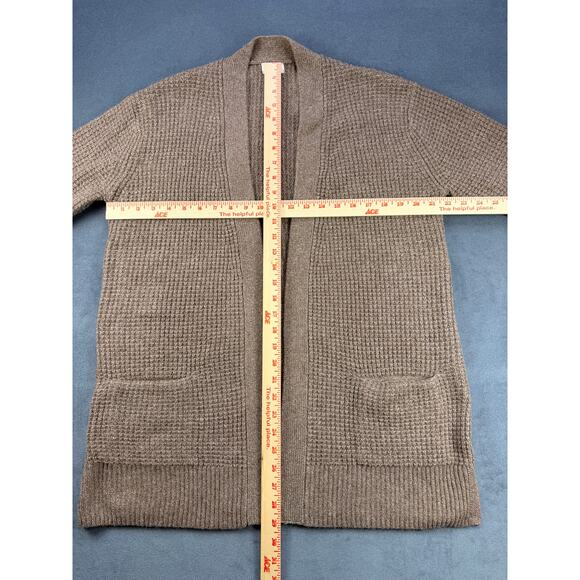 Caslon Cardigan Sweater w/ front pockets, Brown, Women's Med. Thigh Length - Picture 4 of 7